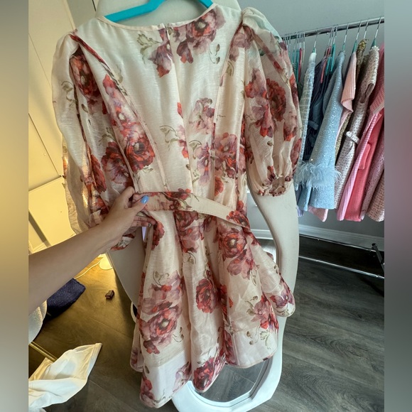 Zimmermann Floral Puff Sleeve Dress size AUSTRALIAN 2 equals LARGE new - Picture 6 of 7